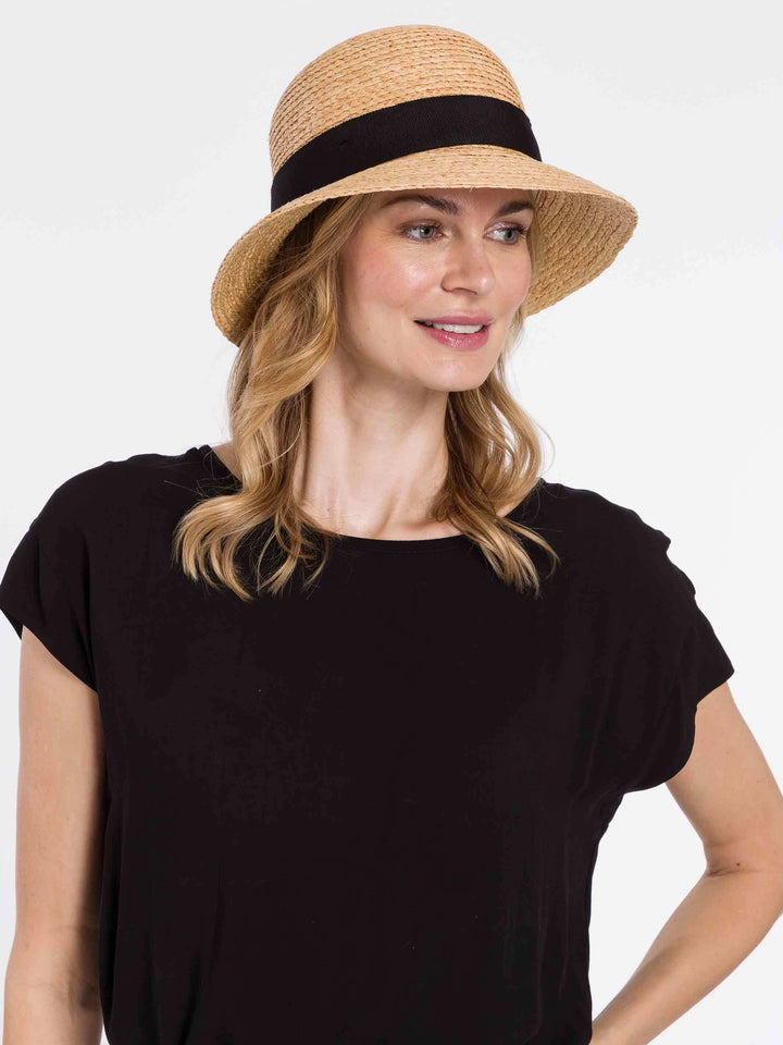 Lässiger Loevenich Strohhut aus Raffia geflochten