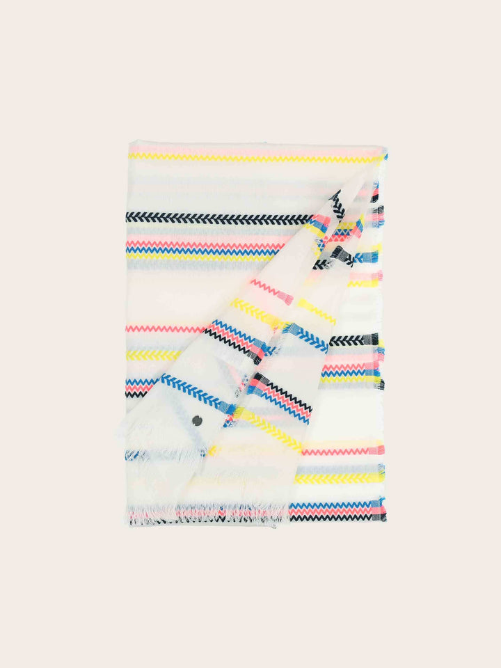 Gestreifter Schal in Baumwollmischung