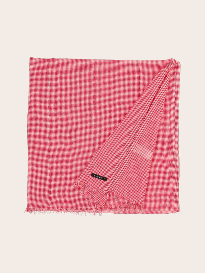 Sportliche bugatti Stola mit Boxkaro in Leinenmischung