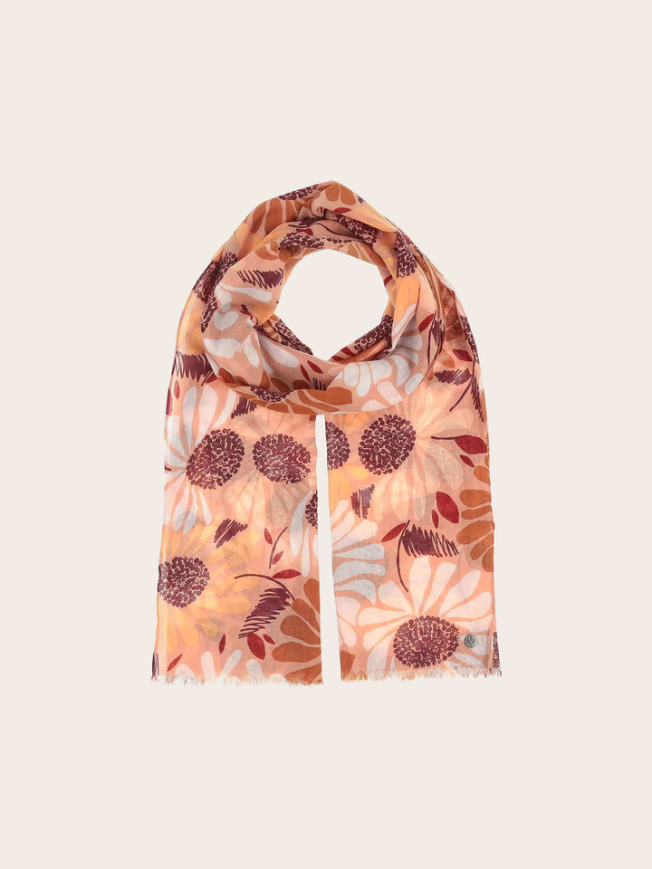Baumwollschal mit XL Blumen-Print