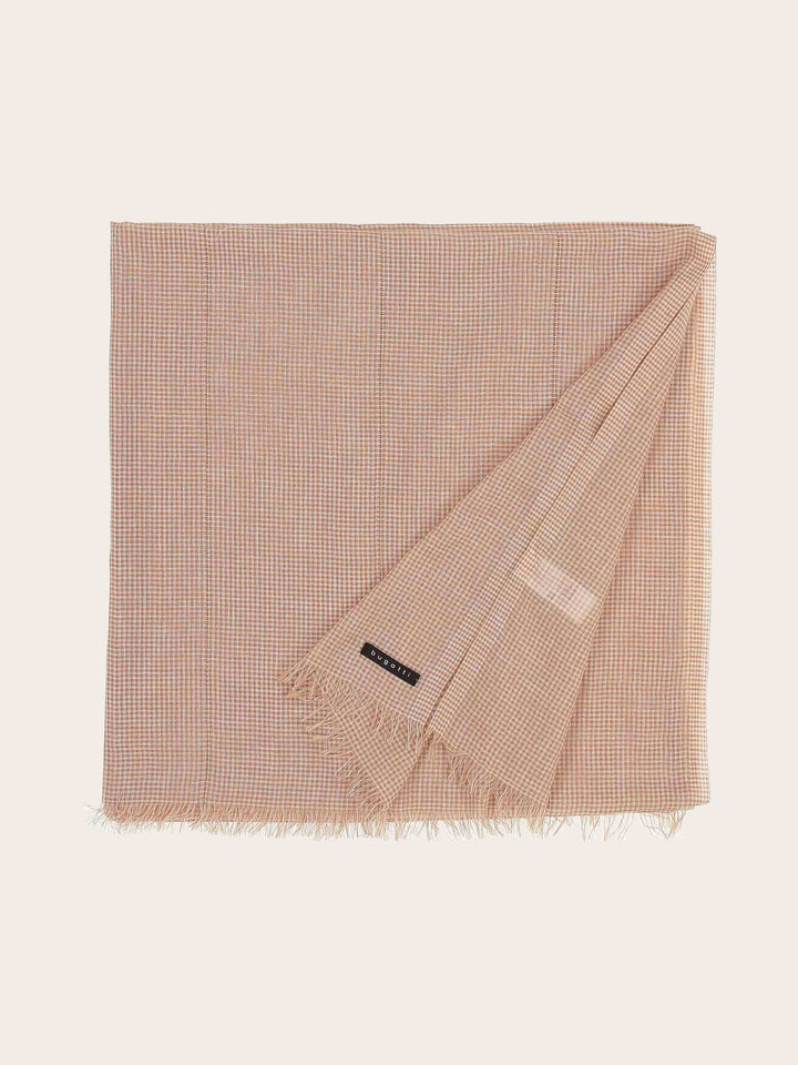 Sportliche bugatti Stola mit Boxkaro in Leinenmischung