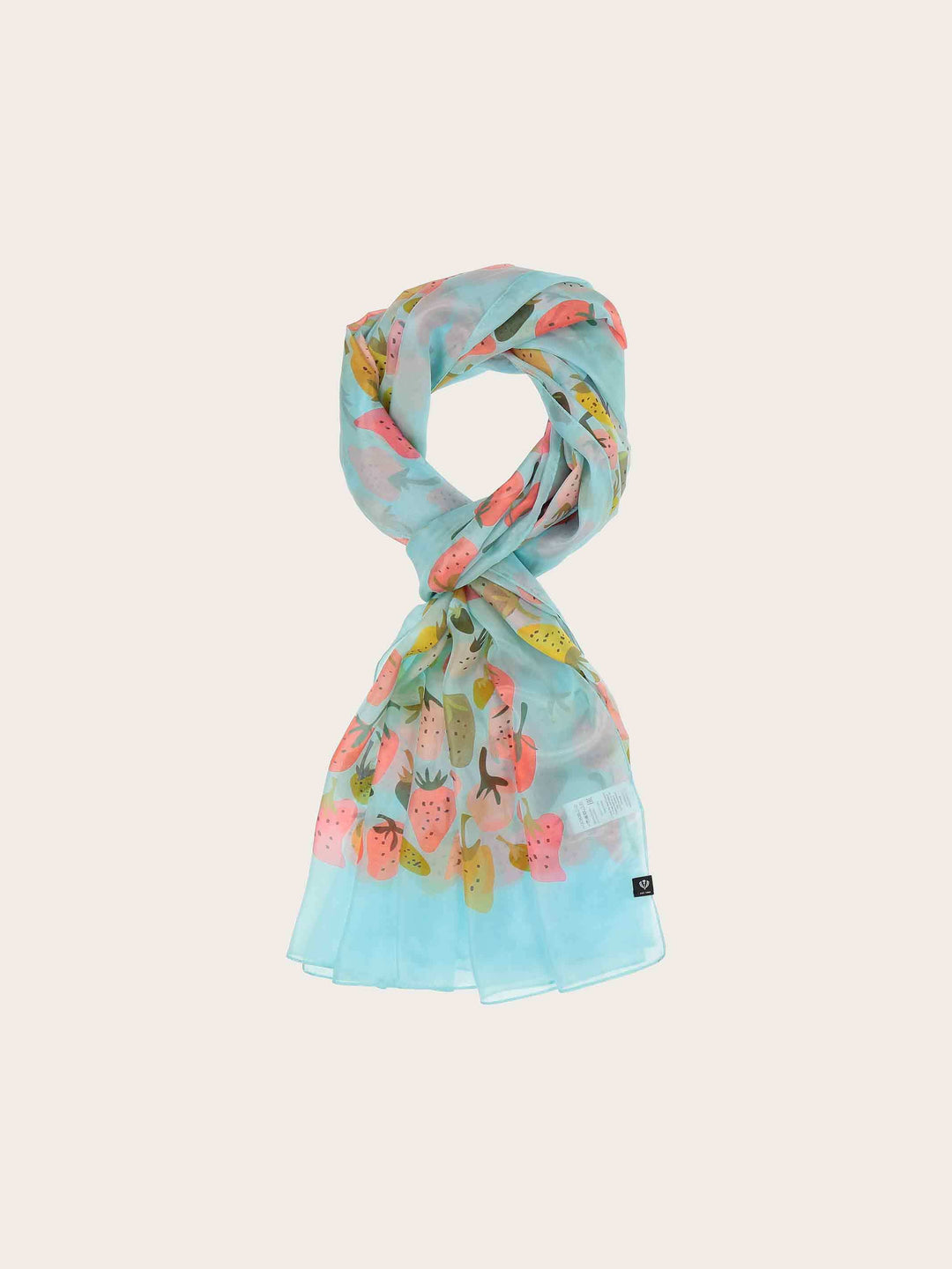 XL Seiden-Stola mit Erdbeer-Design