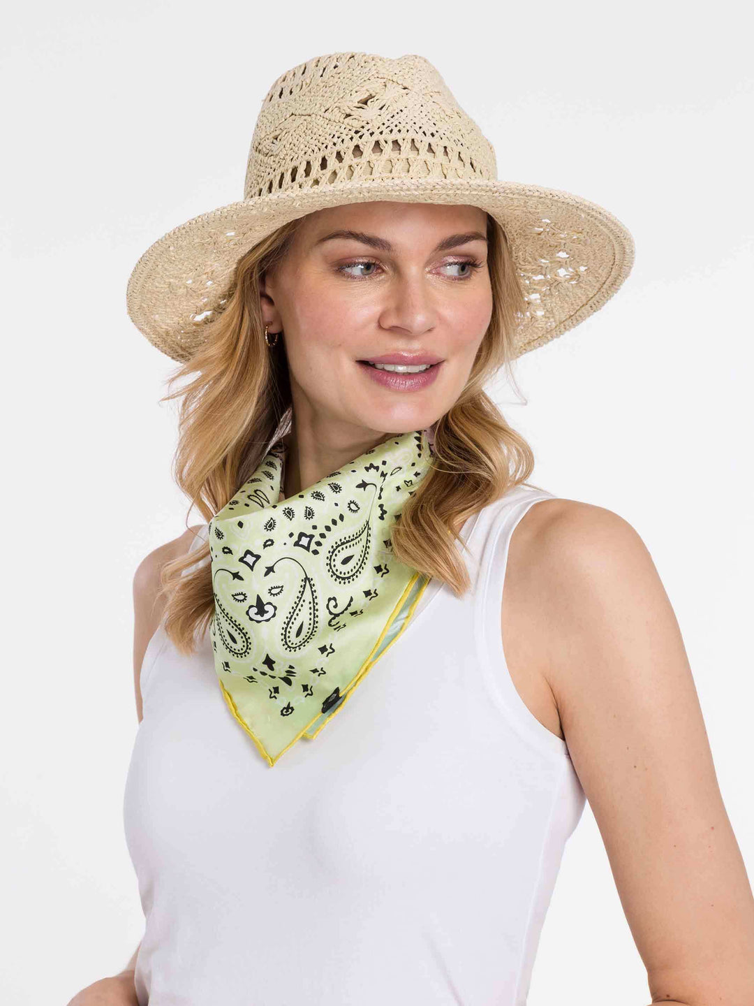 Leichter Loevenich Papier-Fedora mit Boho-Muster