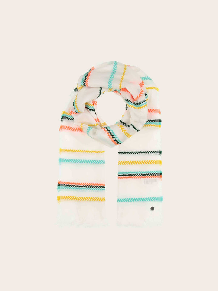 Gestreifter Schal in Baumwollmischung