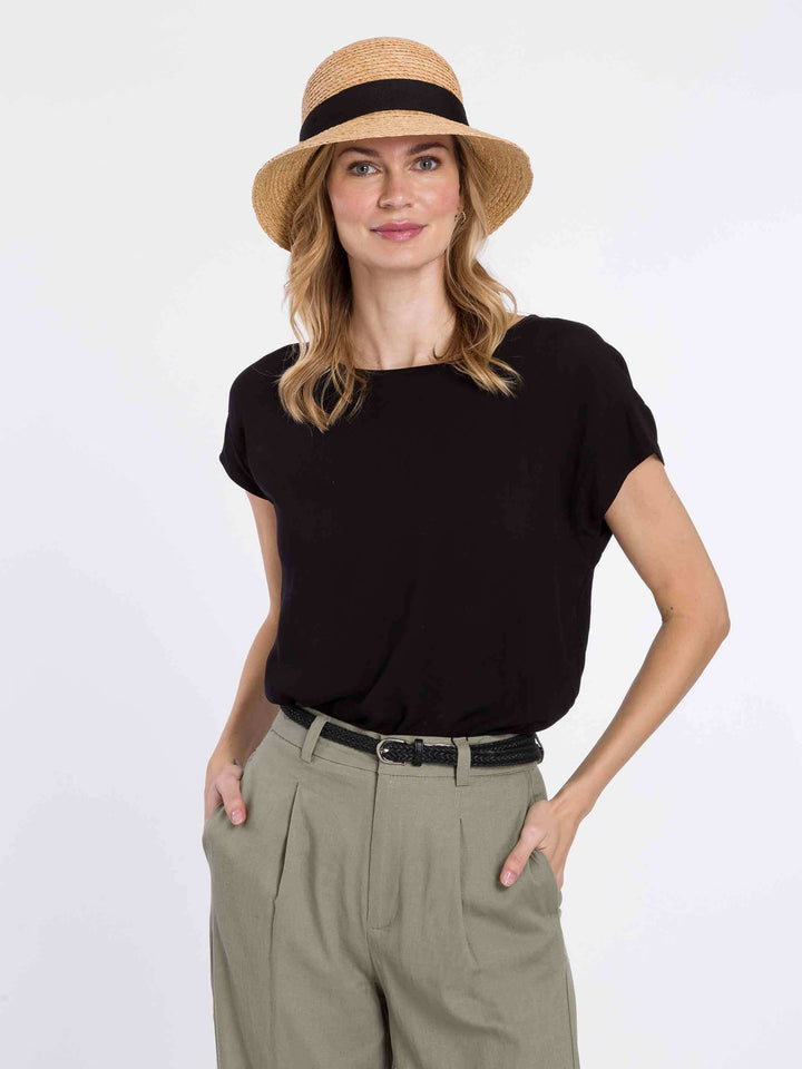 Lässiger Loevenich Strohhut aus Raffia geflochten