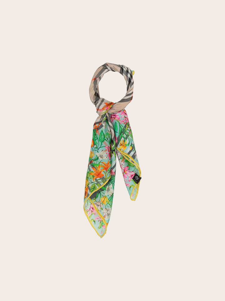 Seidentuch mit FRAAS Plaid Karo und Dschungel-Print