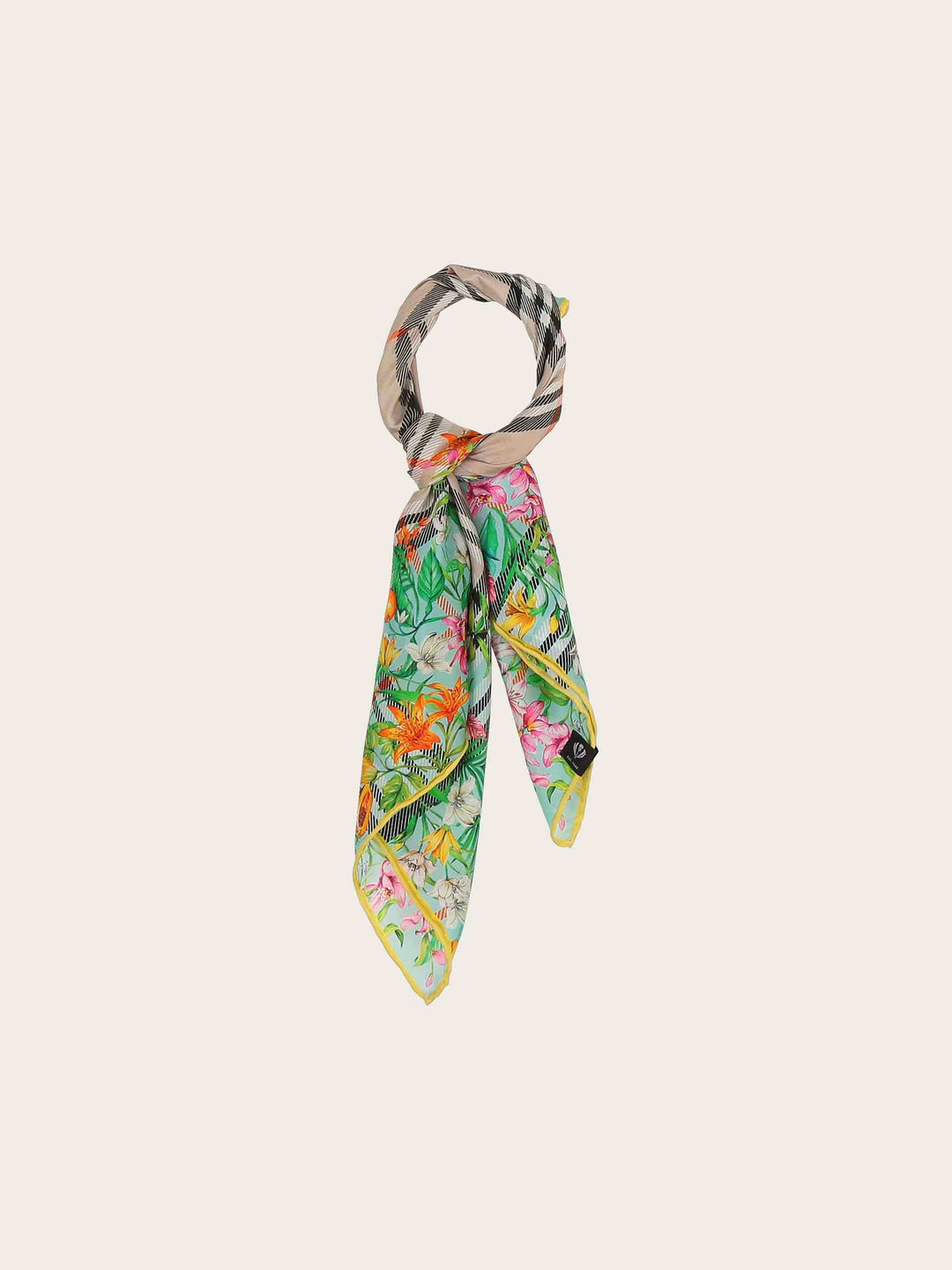 Seidentuch mit FRAAS Plaid Karo und Dschungel-Print