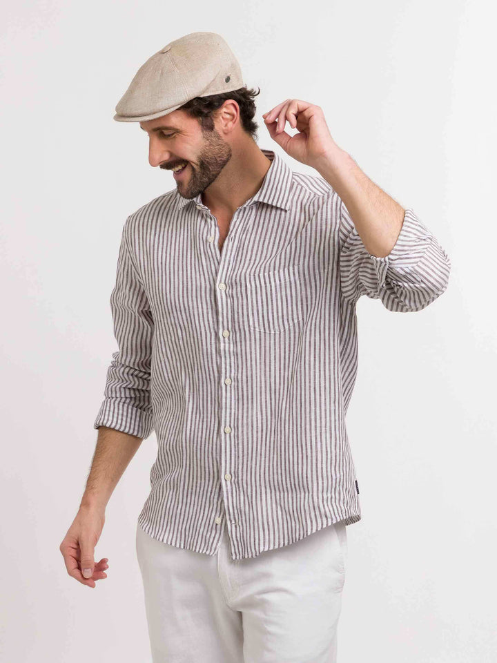 bugatti Ballonmütze im Bakerboy Cap Stil in Leinenmischung