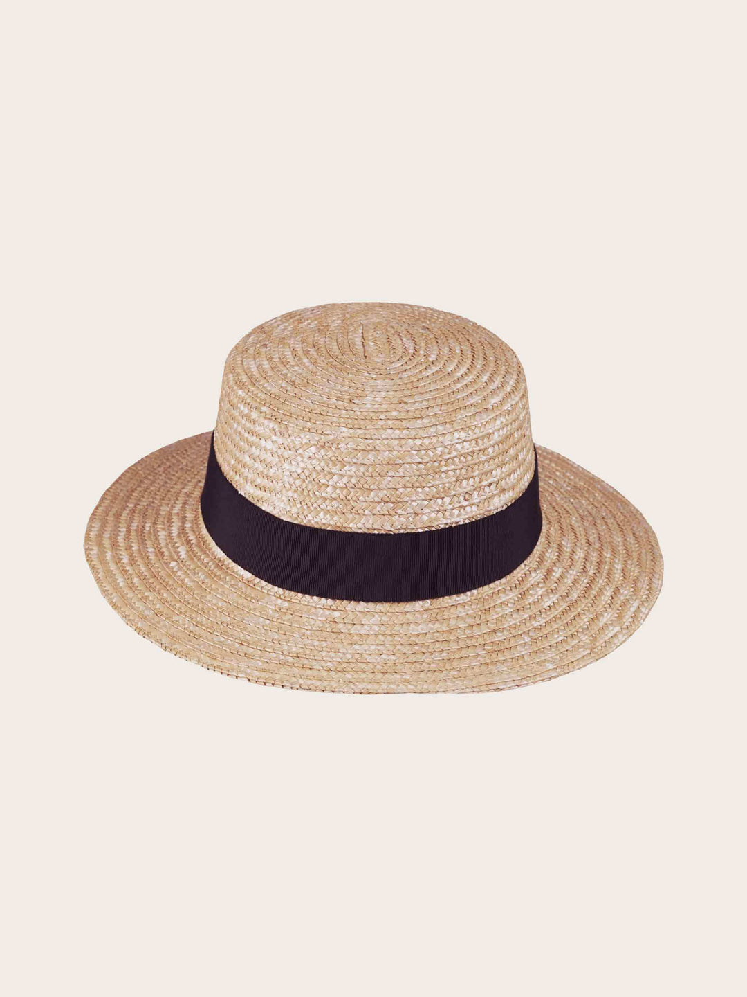 Klassischer Loevenich Strohhut mit schwarzem Ripsband