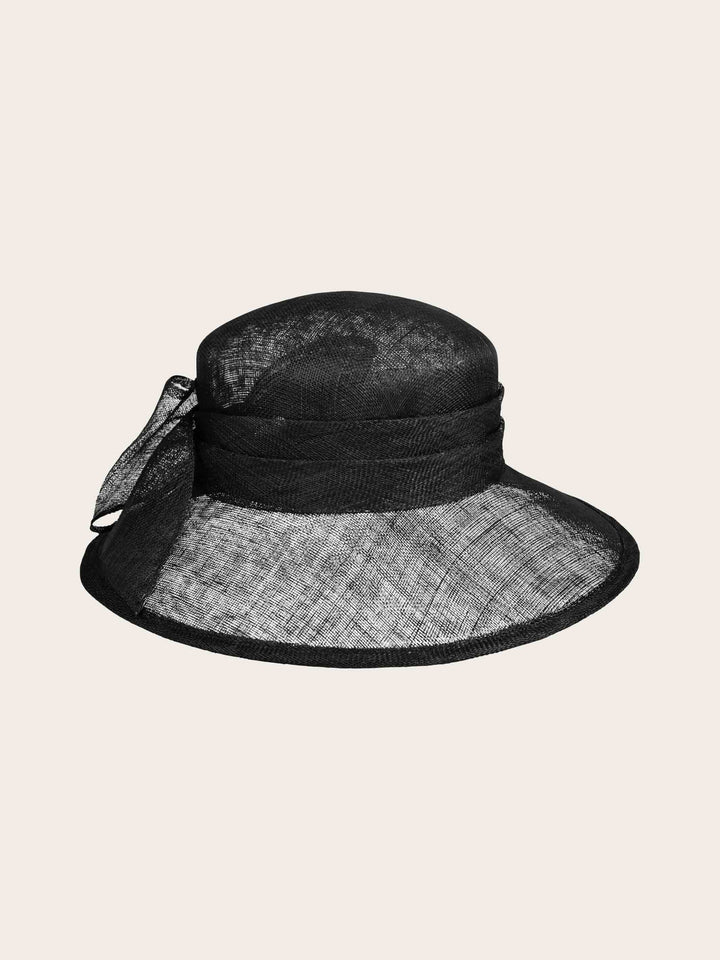 Eleganter Loevenich Matelot Hut mit großer Sinamay Schleife