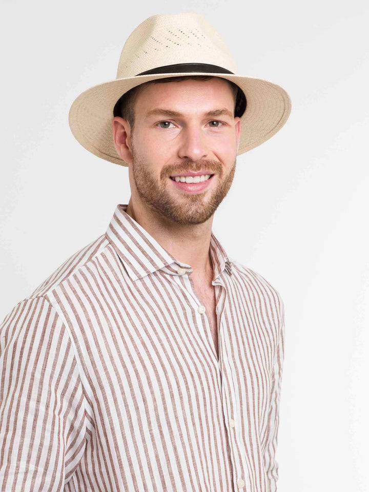 Bugatti Panamahut mit Leder-Hutband