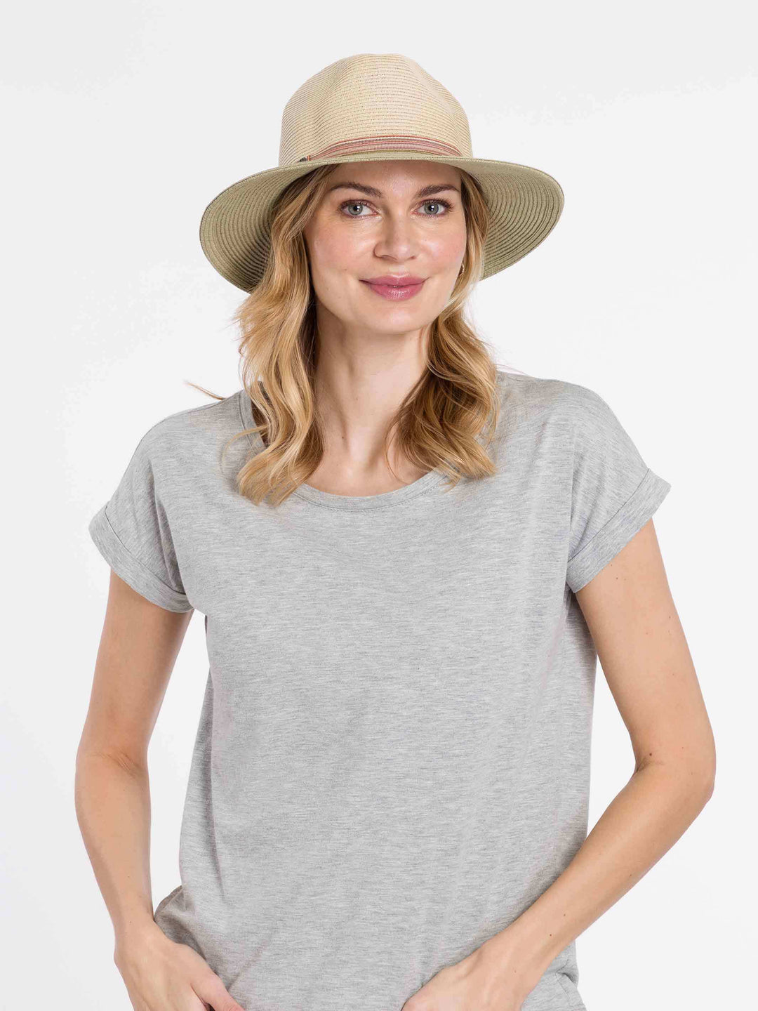 Loevenich Fedora aus Papier mit andersfarbiger Krempe