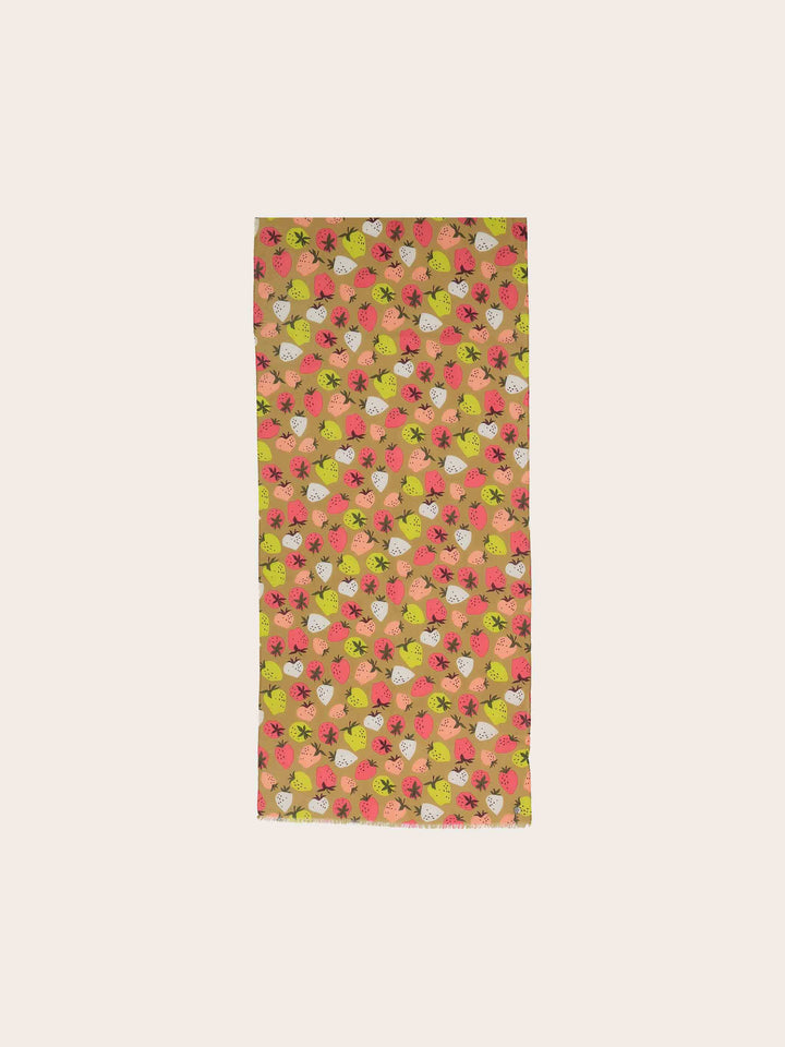 Baumwollschal mit Erdbeer-Print