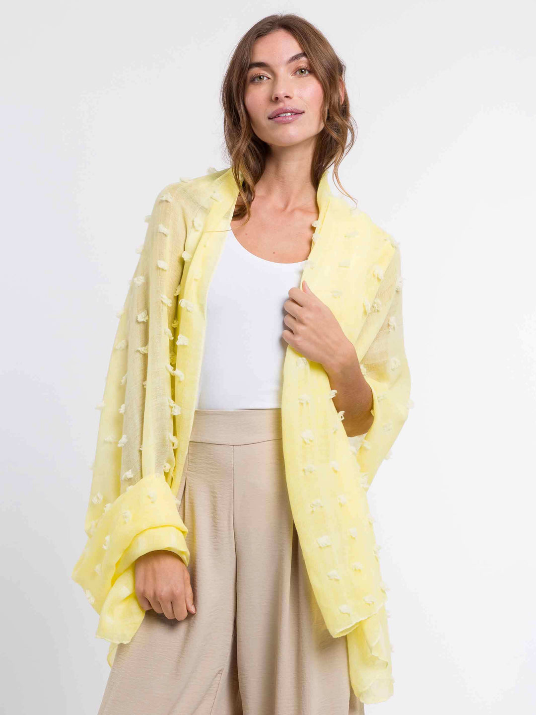 Fil Coupé Stola mit Quadraten