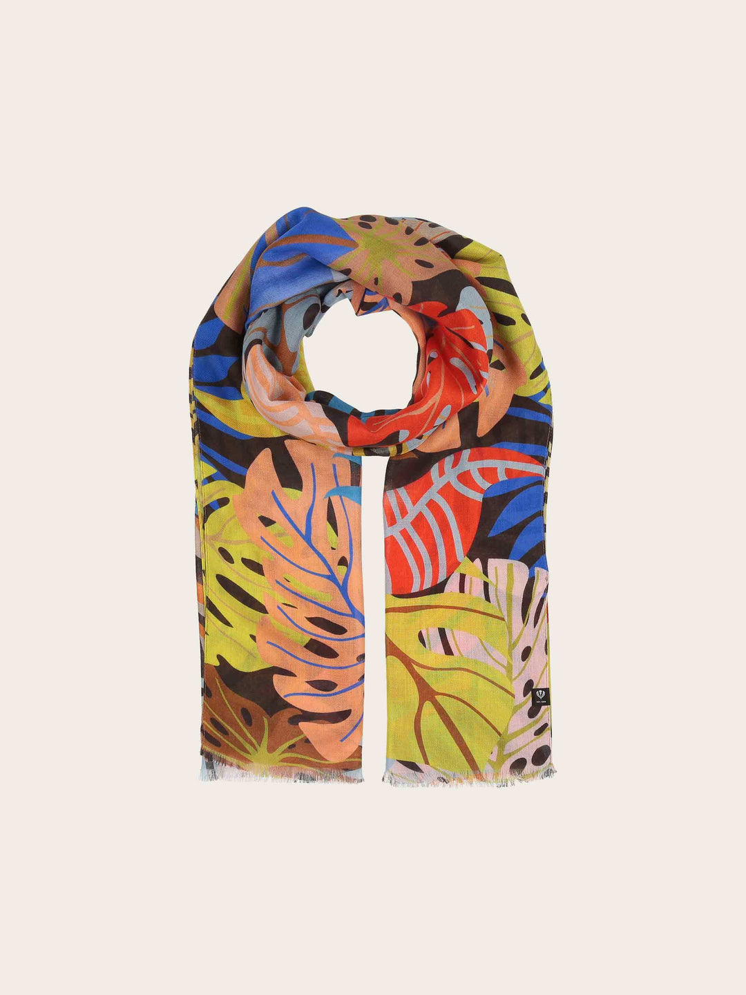 Sustainability Collection - Schal mit buntem Blatt-Design aus Viskose