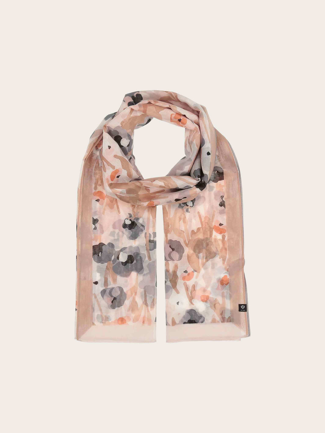 Stola mit Aquarell-Blumen-Design in Seidenmischung