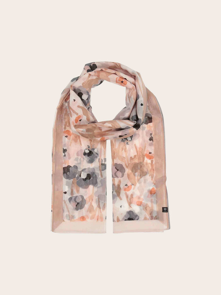 Stola mit Aquarell-Blumen-Design in Seidenmischung