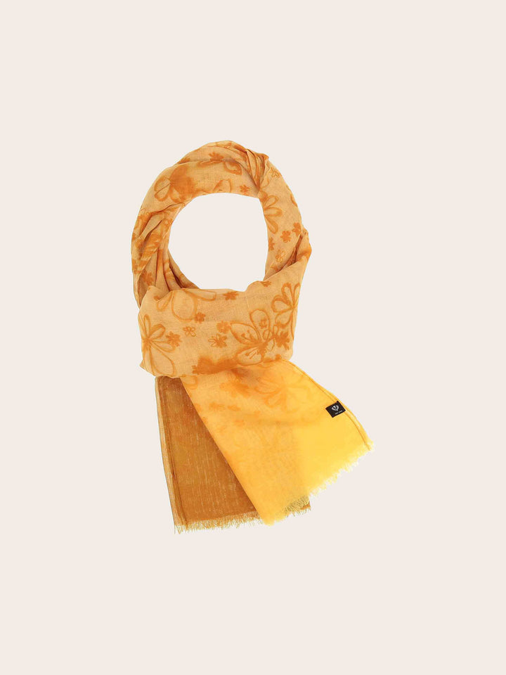 Sustainability Collection - Schal mit Blümchen-Design und Farbverlauf