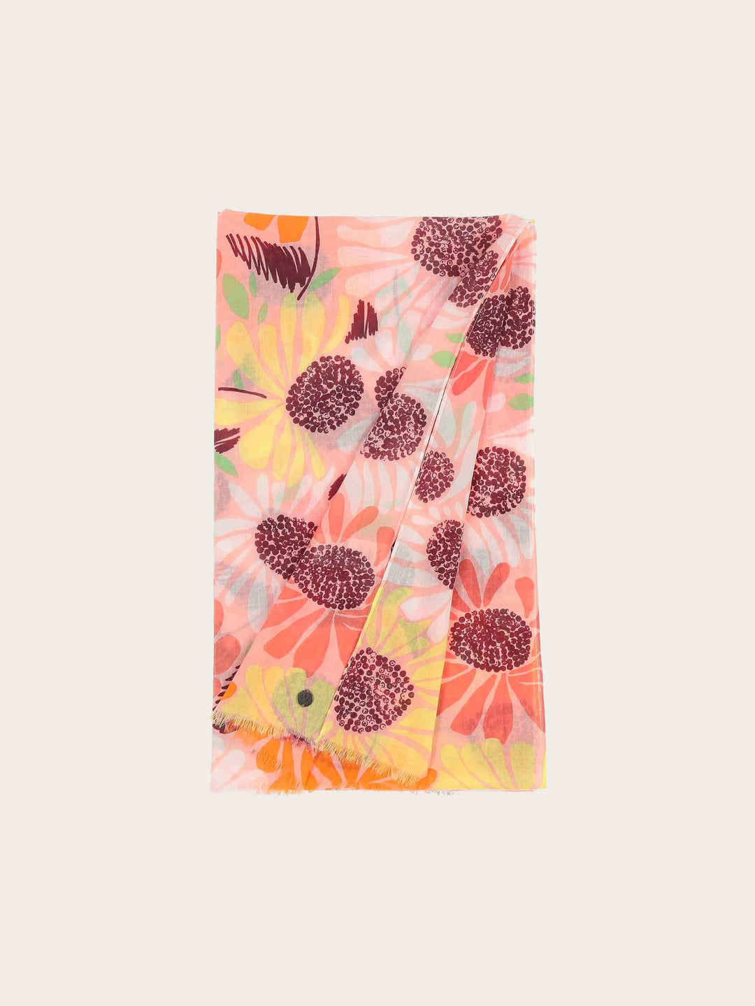 Baumwollschal mit XL Blumen-Print