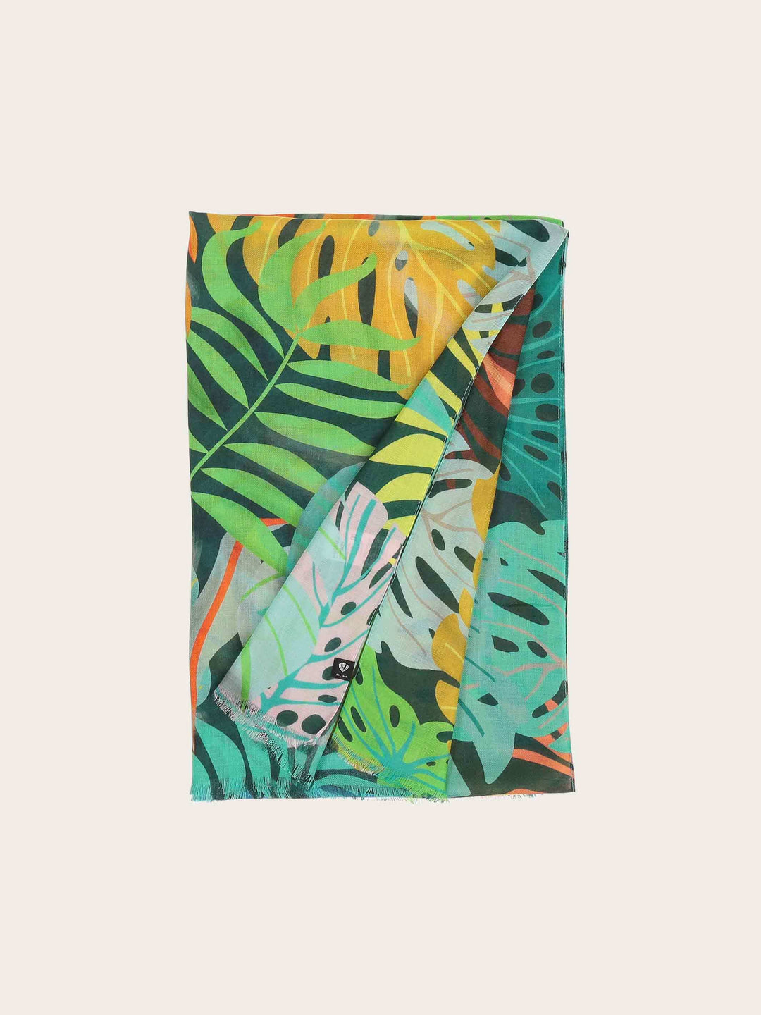 Sustainability Collection - Schal mit buntem Blatt-Design aus Viskose