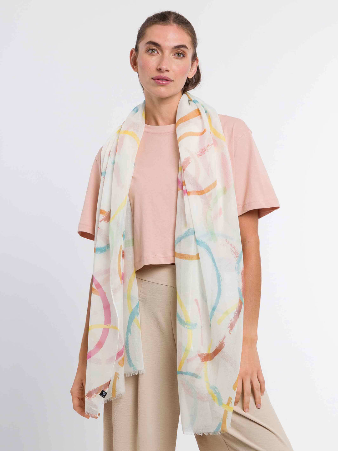 Sustainability Collection - Schal mit bunten Kreisen