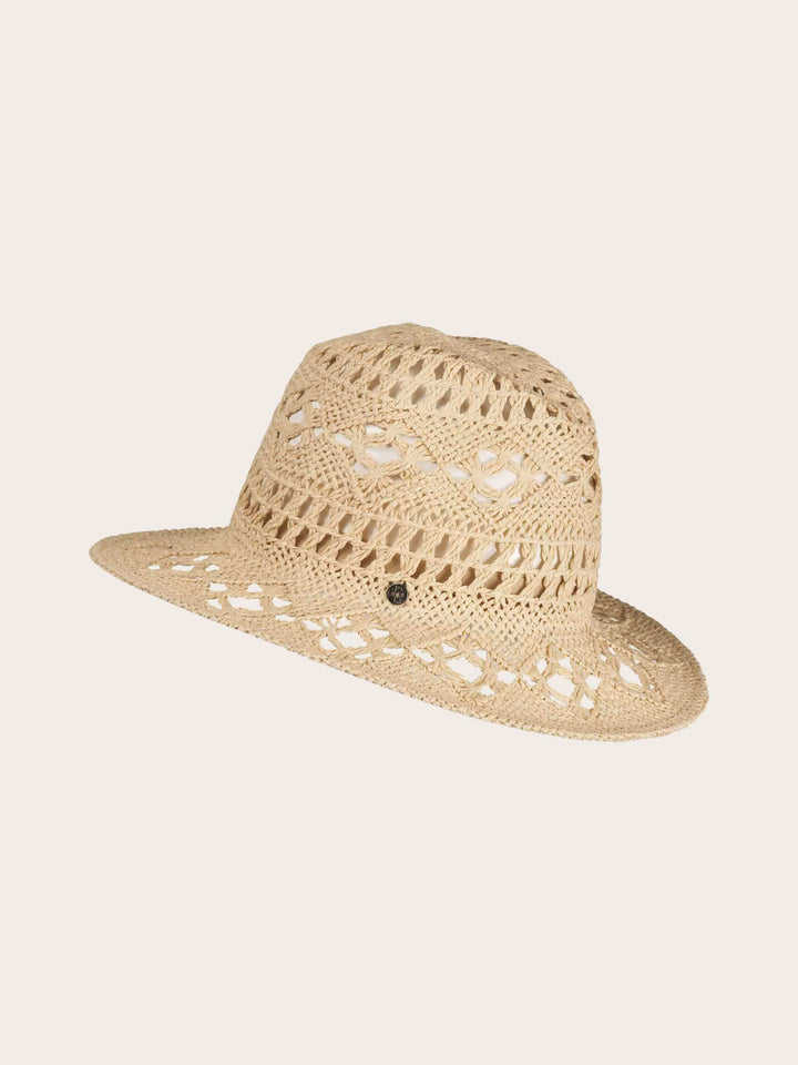 Leichter Loevenich Papier-Fedora mit Boho-Muster