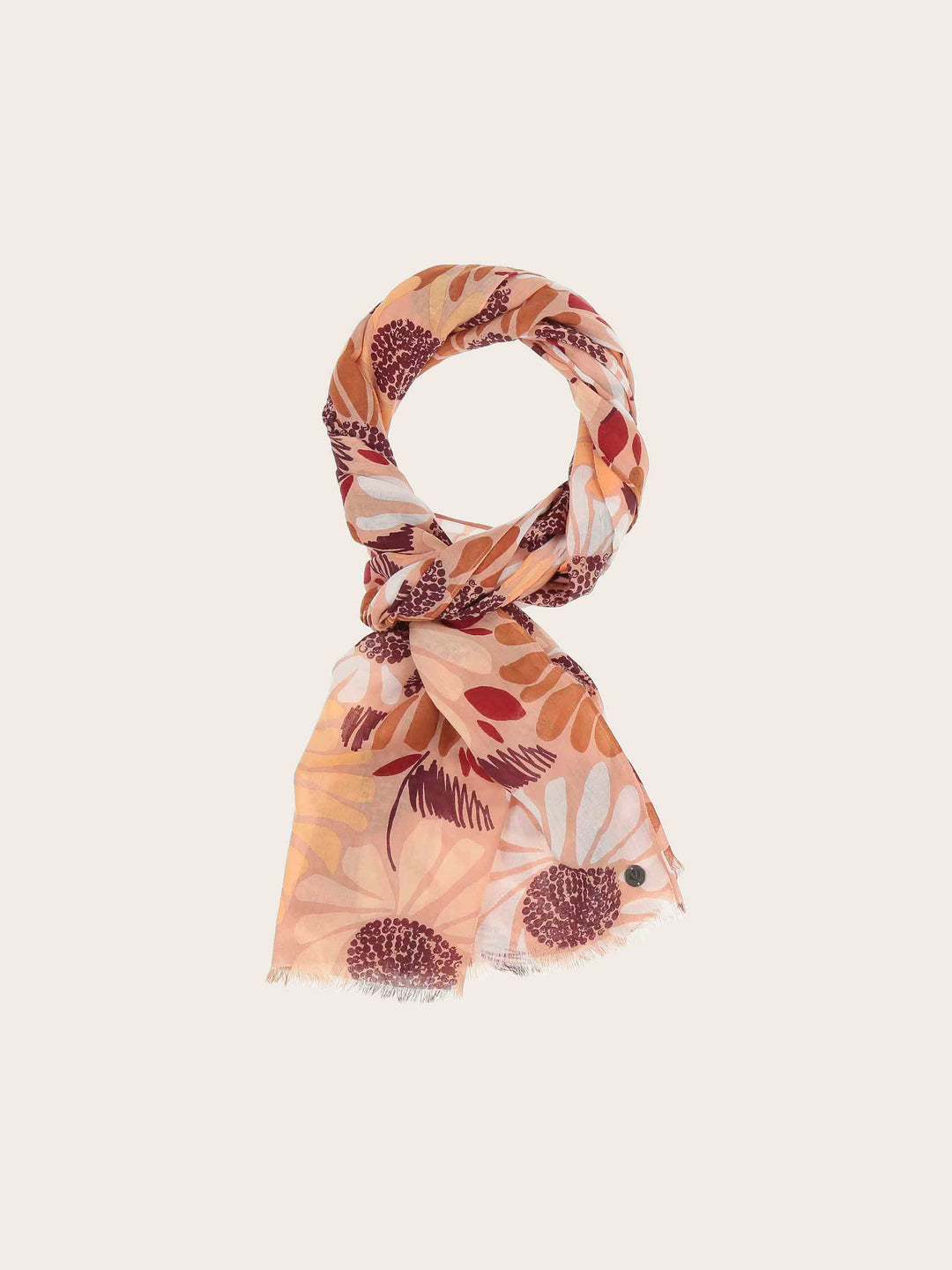 Baumwollschal mit XL Blumen-Print