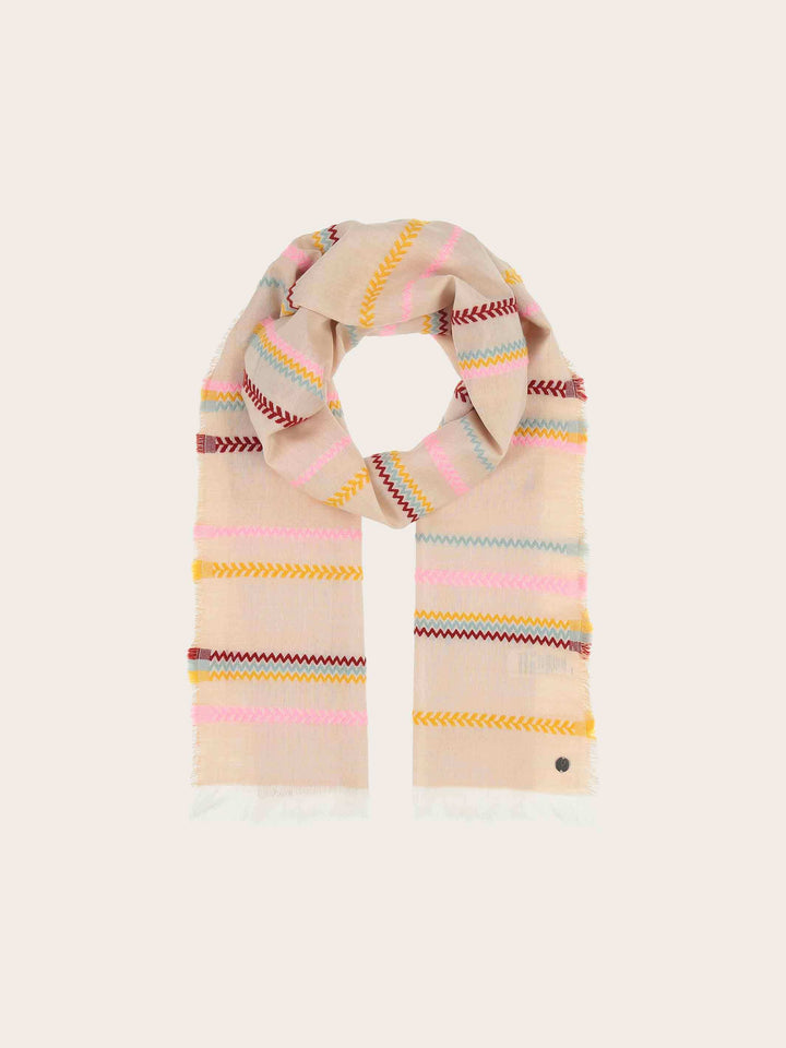 Gestreifter Schal in Baumwollmischung