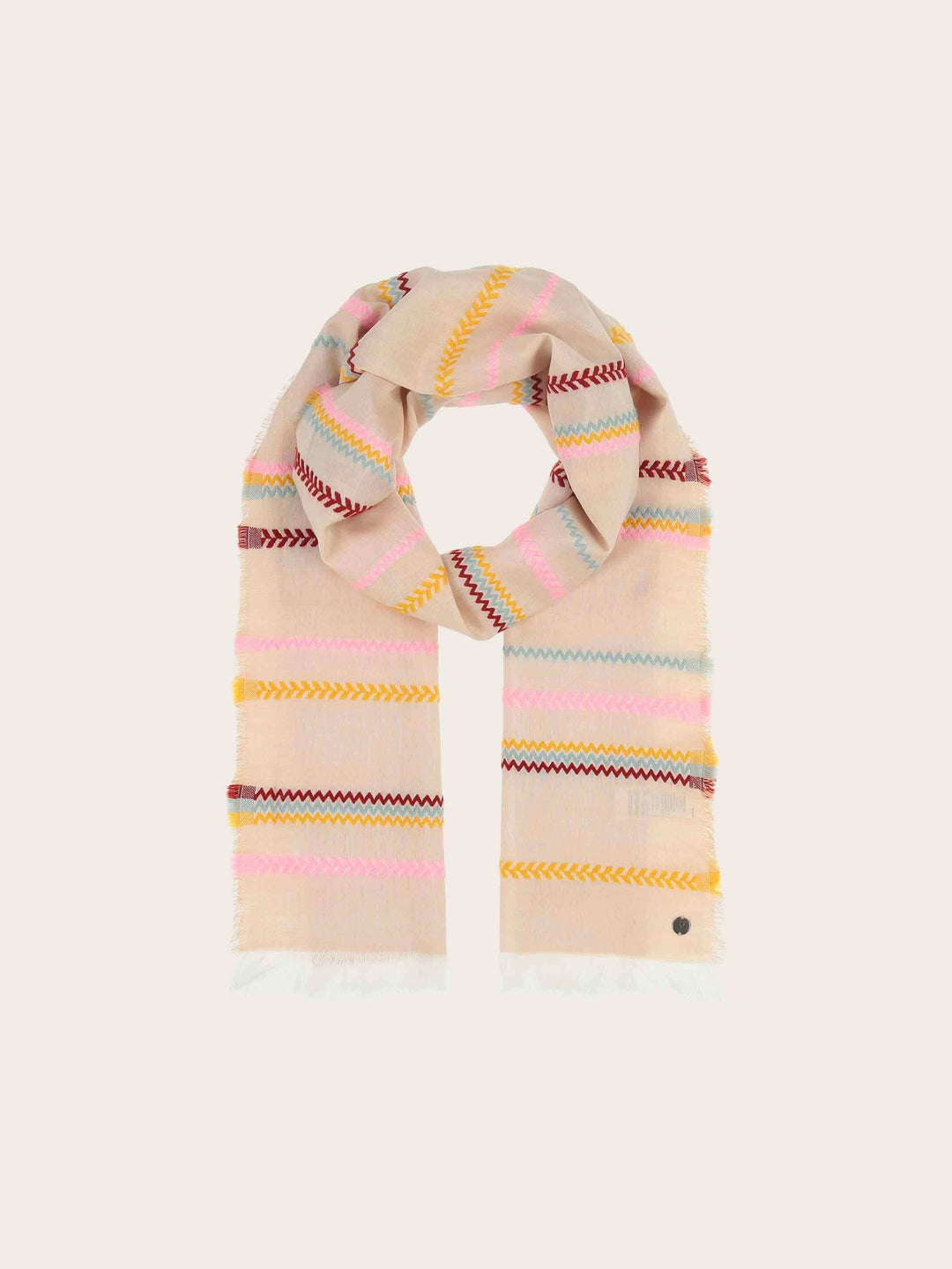 Gestreifter Schal in Baumwollmischung