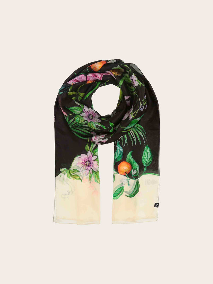 XL Seiden-Stola mit Dschungel Design