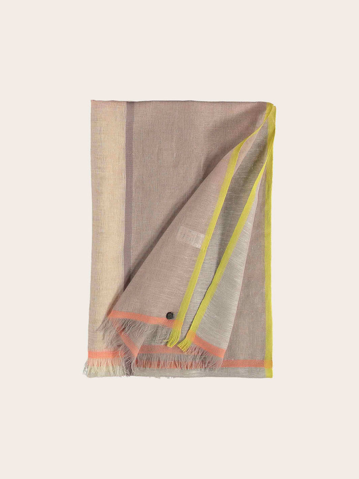 Schal mit Colour Blocking in Leinenmischung
