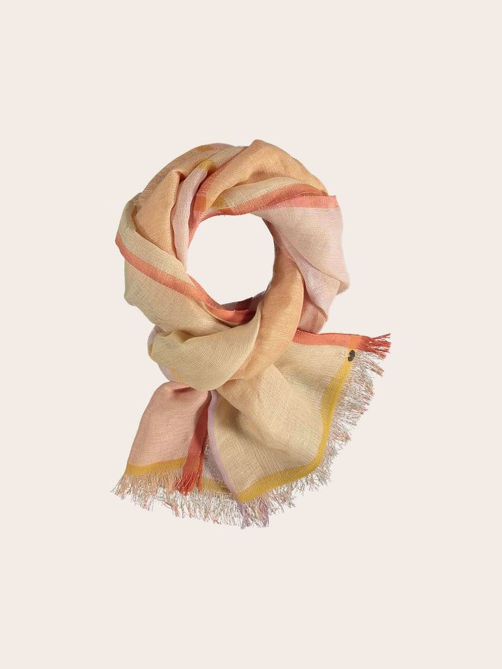 Schal mit Colour Blocking in Leinenmischung