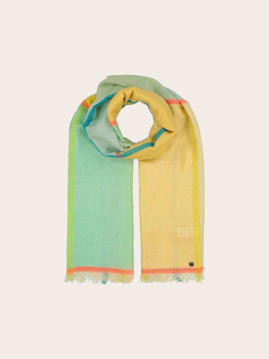 Schal mit Colour Blocking in Leinenmischung