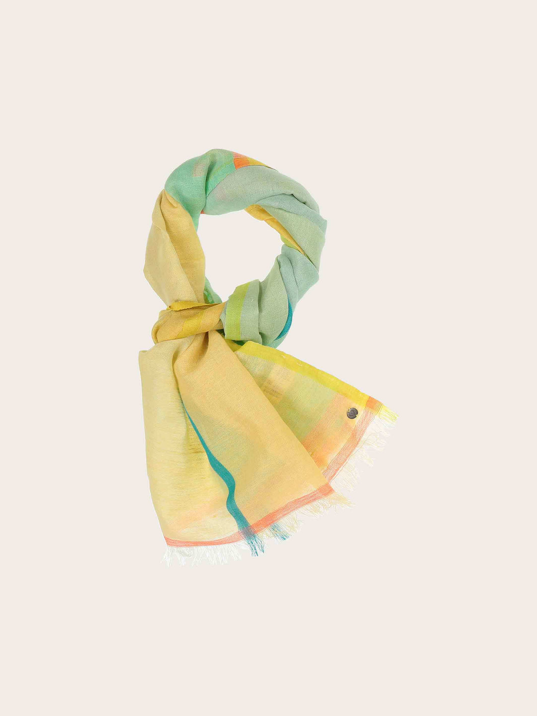 Schal mit Colour Blocking in Leinenmischung