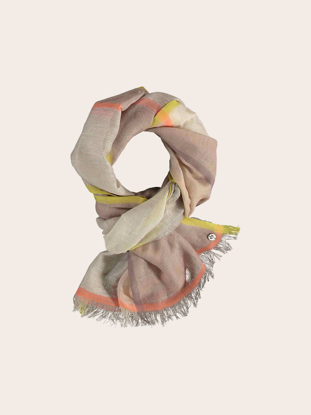 Schal mit Colour Blocking in Leinenmischung