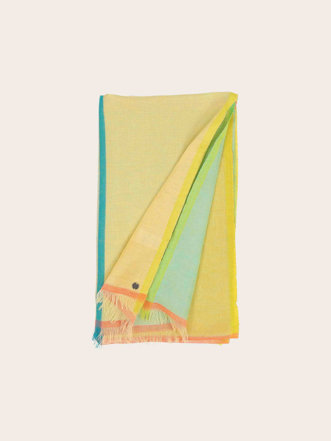 Schal mit Colour Blocking in Leinenmischung