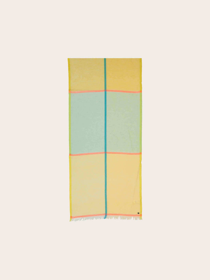 Schal mit Colour Blocking in Leinenmischung