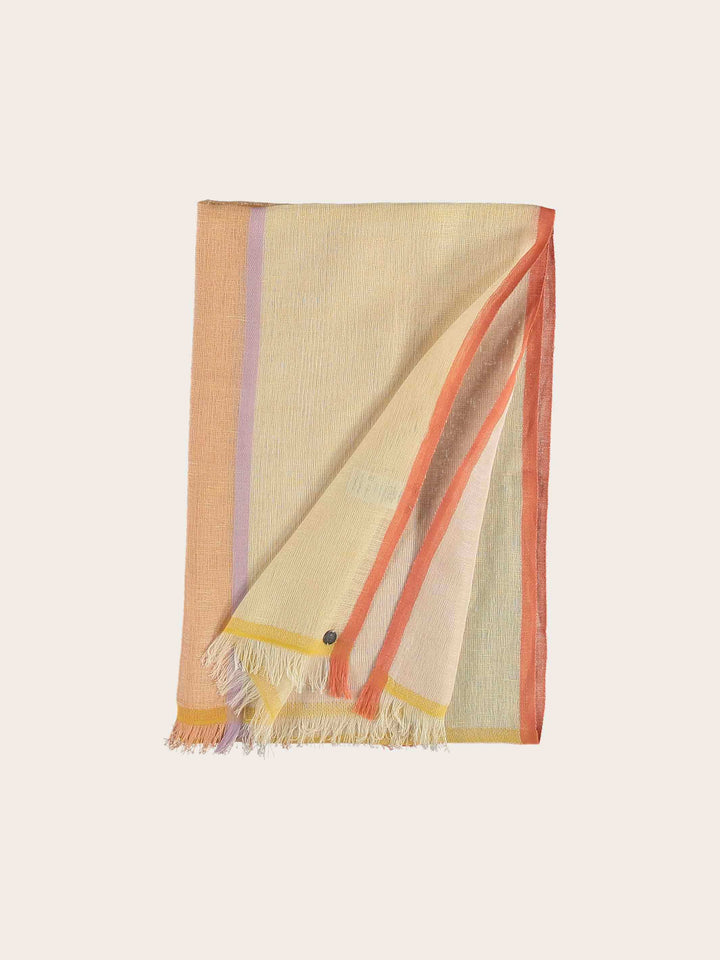 Schal mit Colour Blocking in Leinenmischung