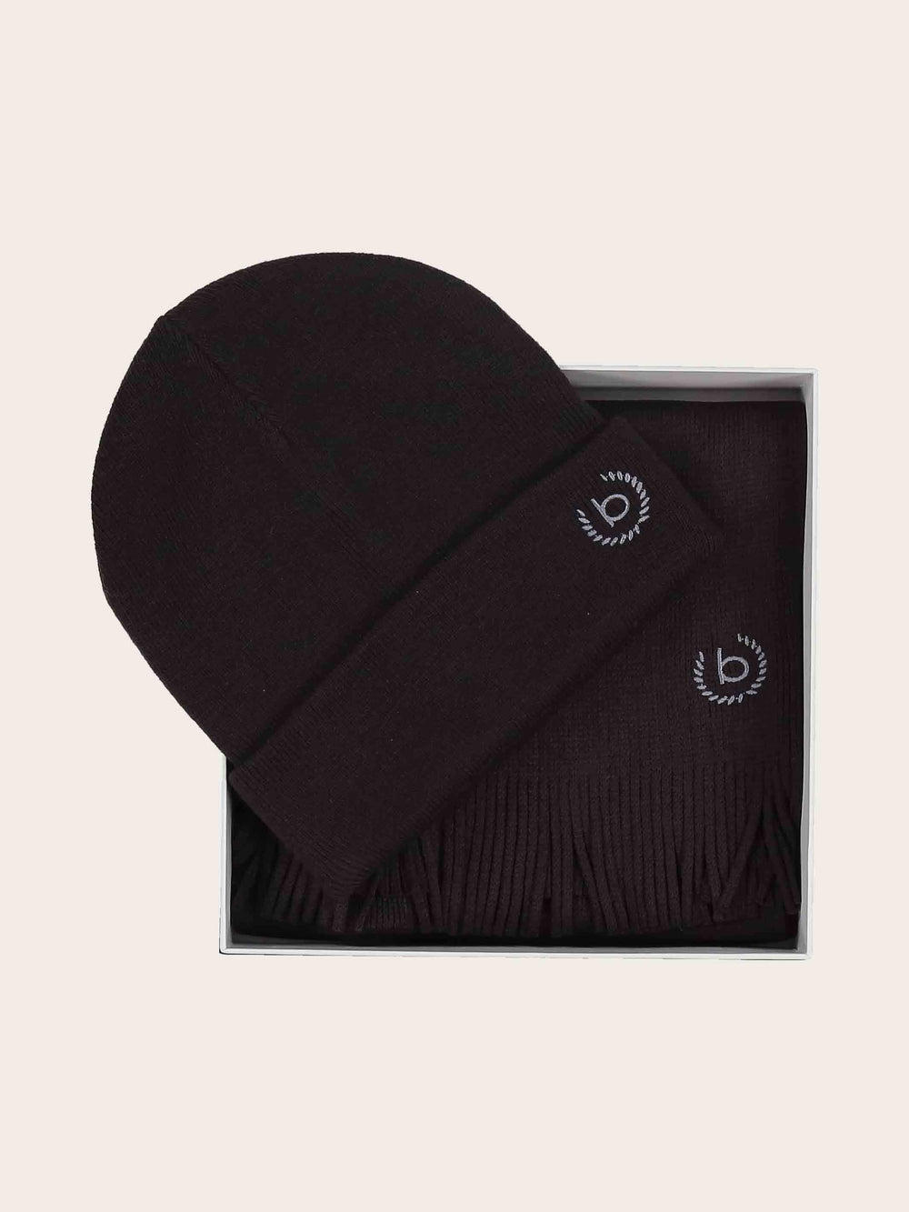 bugatti Geschenkset Beanie und Raschelschal aus Polyacryl