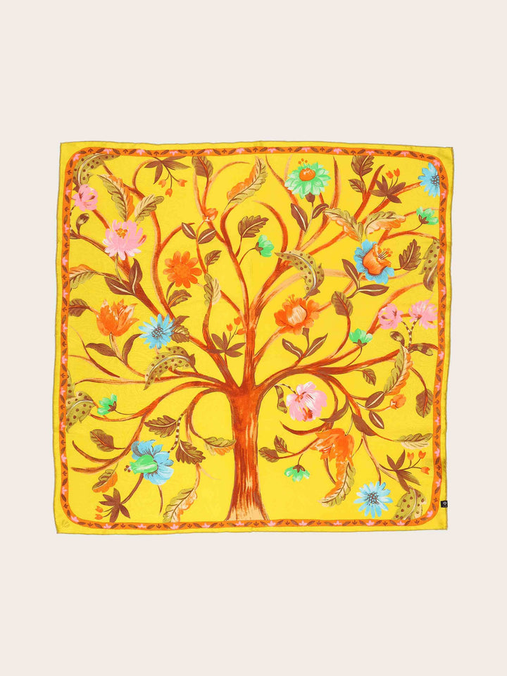 Seidentuch mit Lebensbaum-Print