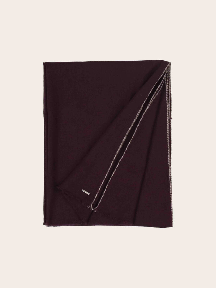 Hochwertiger einfarbiger bugatti Schal mit farbiger Applikation