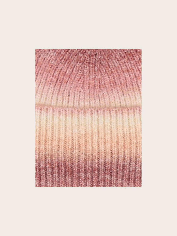 Regenbogen-Strickmütze mit Farbverlauf