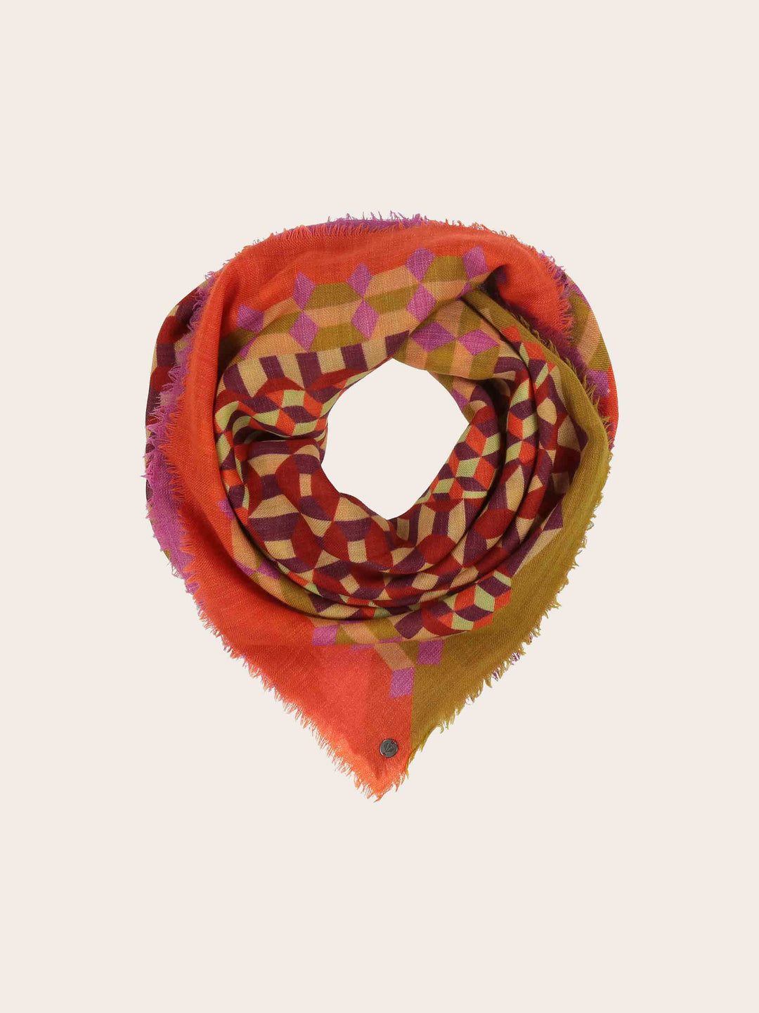 Tuch mit Muster-Mix aus reiner Wolle