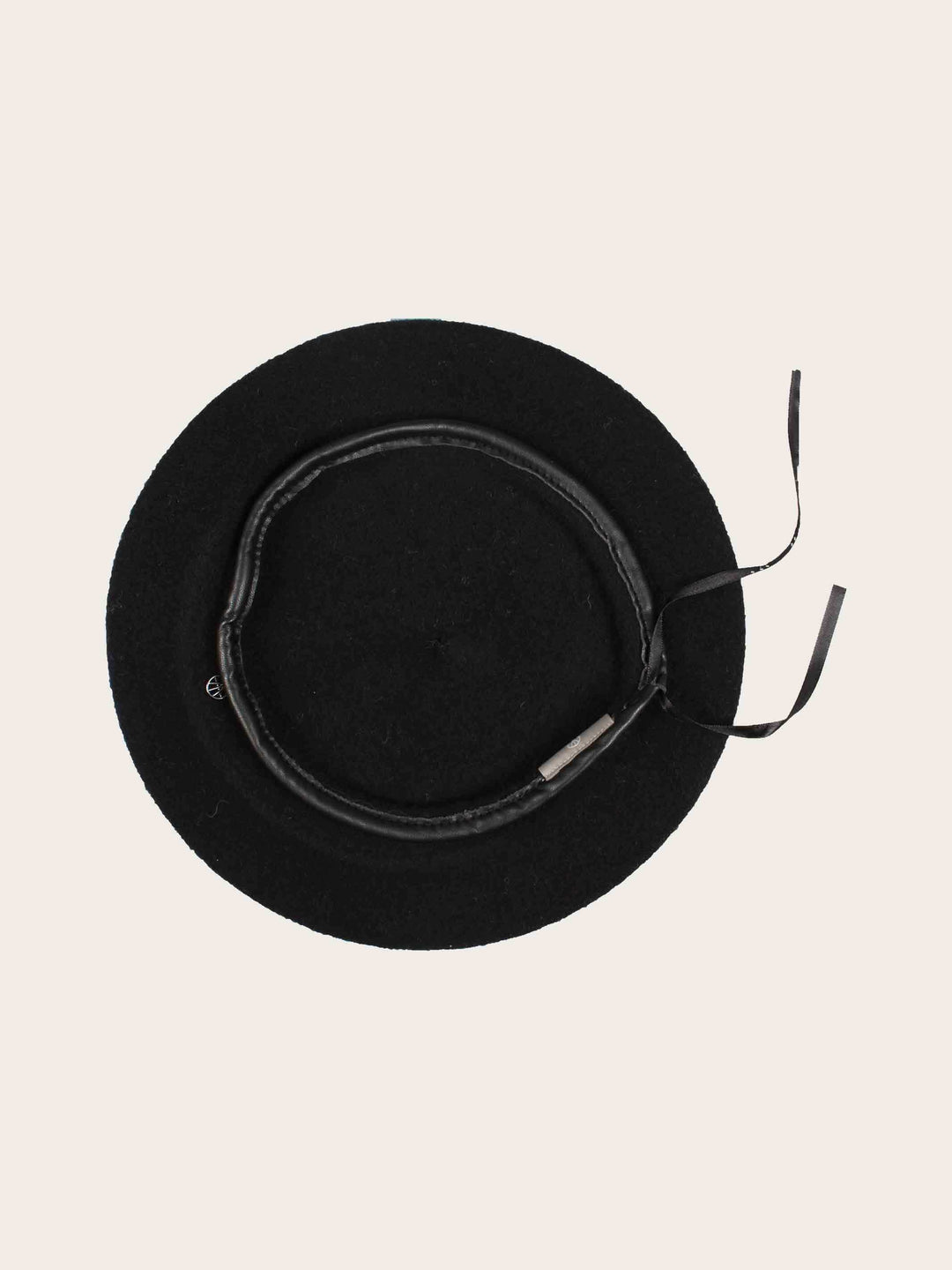 Loevenich Baskenmütze aus reiner Wolle mit Kunstlederband