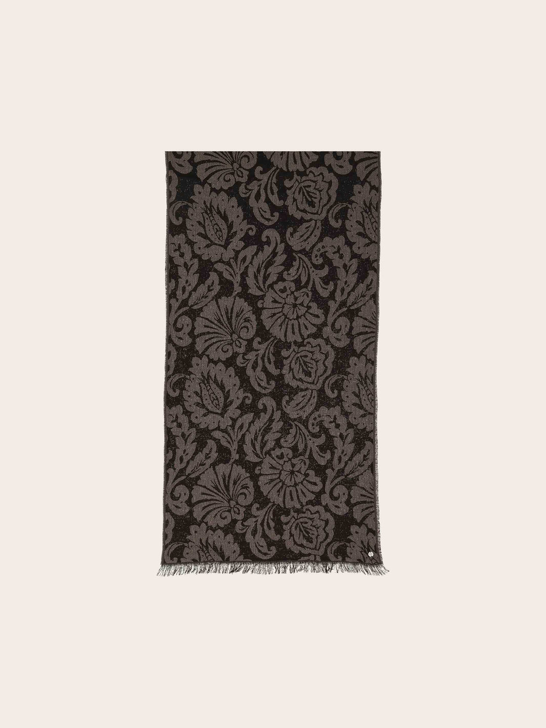 Stola mit Ranken-Muster in Baumwolle-Wolle-Mischung