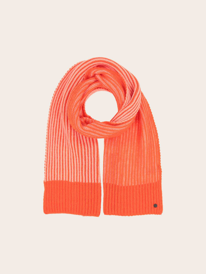 Gerippter Strickschal mit Two-Tone-Effekt in Wollmischung