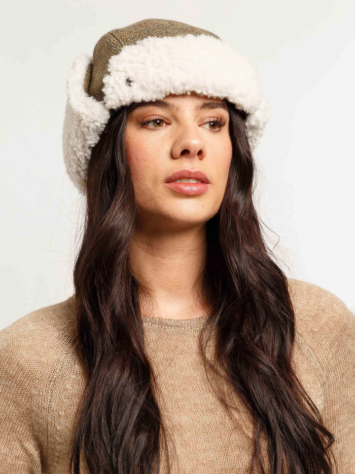 Loevenich Fliegermütze mit Ohrenklappen mit Fischgrät-Design