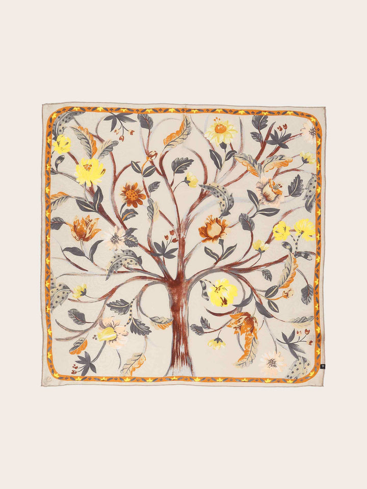 Seidentuch mit Lebensbaum-Print