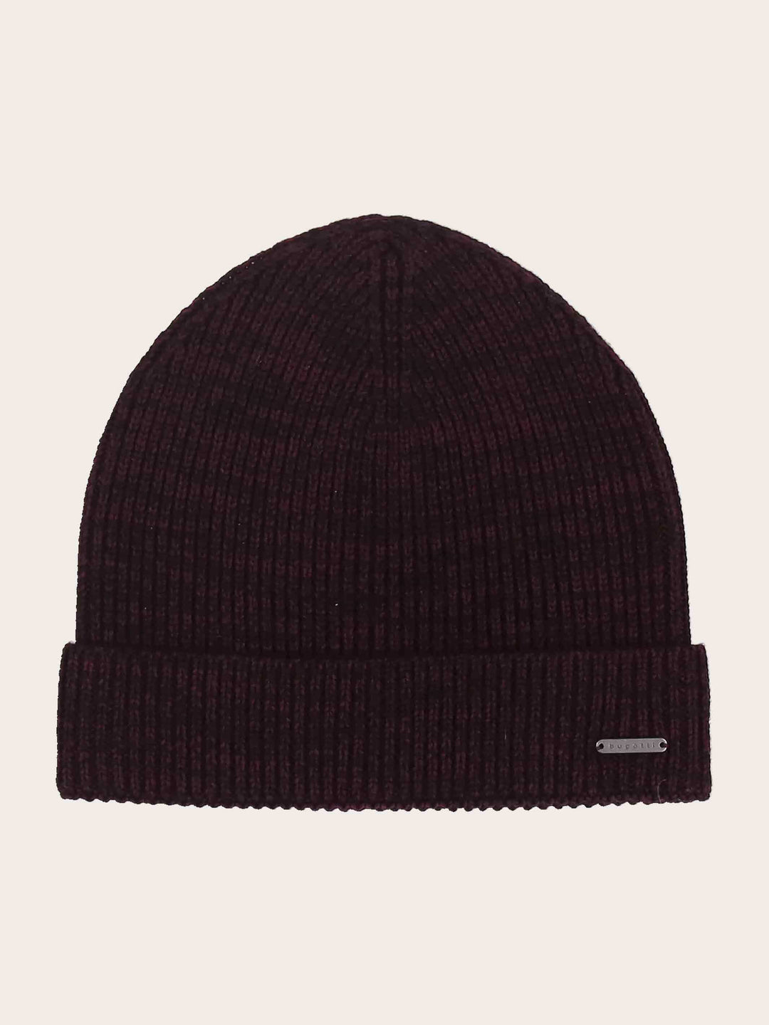 Bugatti Geschenkset mit einfarbigem Beanie und Schal aus reiner Wolle