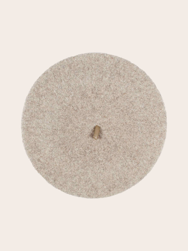 Loevenich Baskenmütze aus reiner Wolle mit Kunstlederband